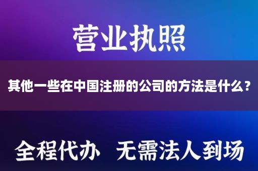 其他一些在中国注册的公司的方法是什么？