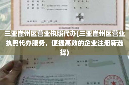 三亚崖州区营业执照代办(三亚崖州区营业执照代办服务，便捷高效的企业注册新选择)