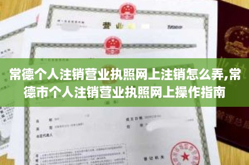 常德个人注销营业执照网上注销怎么弄,常德市个人注销营业执照网上操作指南