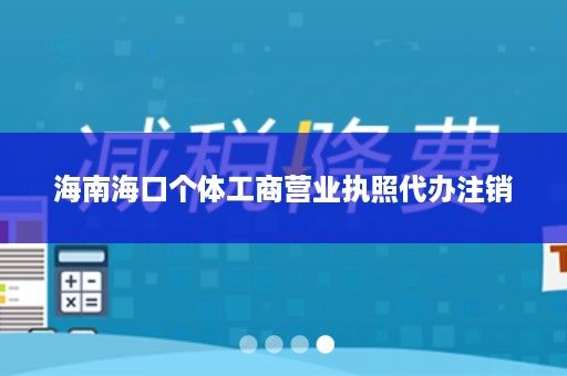 海南海口个体工商营业执照代办注销