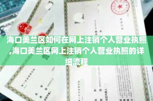 海口美兰区如何在网上注销个人营业执照,海口美兰区网上注销个人营业执照的详细流程