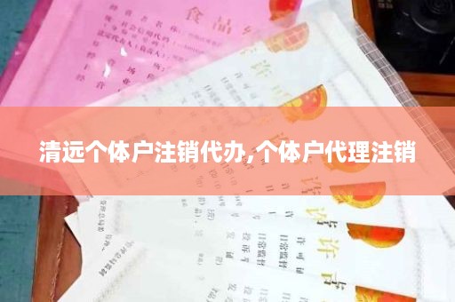 清远个体户注销代办,个体户代理注销