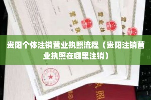 贵阳个体注销营业执照流程（贵阳注销营业执照在哪里注销）