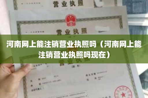 河南网上能注销营业执照吗（河南网上能注销营业执照吗现在）