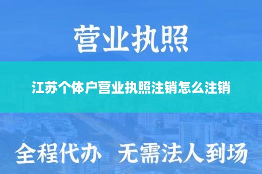 江苏个体户营业执照注销怎么注销