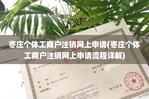 枣庄个体工商户注销网上申请(枣庄个体工商户注销网上申请流程详解)