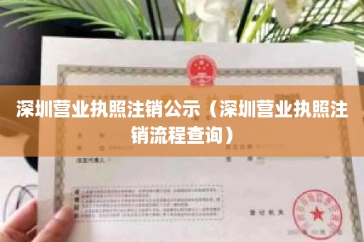深圳营业执照注销公示（深圳营业执照注销流程查询）