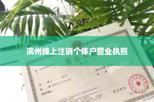 滨州线上注销个体户营业执照