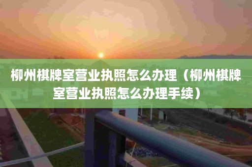 柳州棋牌室营业执照怎么办理（柳州棋牌室营业执照怎么办理手续）