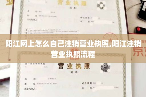 阳江网上怎么自己注销营业执照,阳江注销营业执照流程