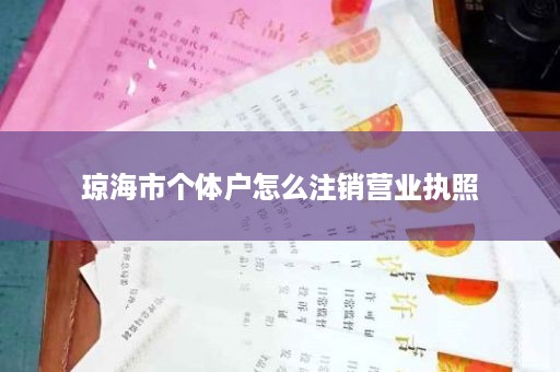 琼海市个体户怎么注销营业执照