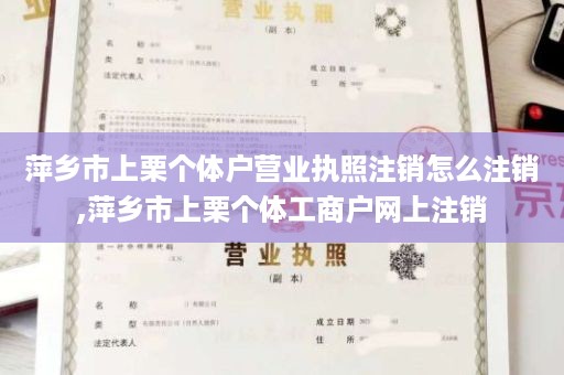 萍乡市上栗个体户营业执照注销怎么注销,萍乡市上栗个体工商户网上注销