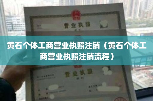 黄石个体工商营业执照注销（黄石个体工商营业执照注销流程）
