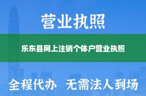 乐东县网上注销个体户营业执照