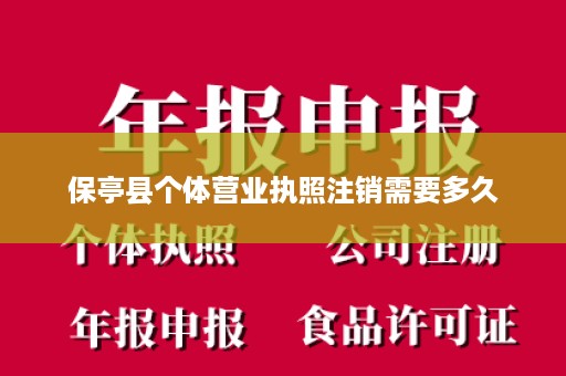 保亭县个体营业执照注销需要多久