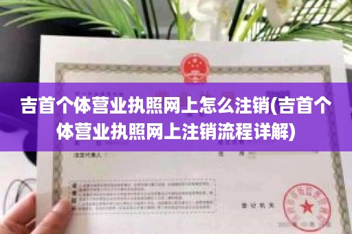 吉首个体营业执照网上怎么注销(吉首个体营业执照网上注销流程详解)