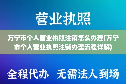 万宁市个人营业执照注销怎么办理(万宁市个人营业执照注销办理流程详解)