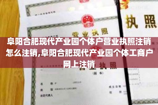 阜阳合肥现代产业园个体户营业执照注销怎么注销,阜阳合肥现代产业园个体工商户网上注销