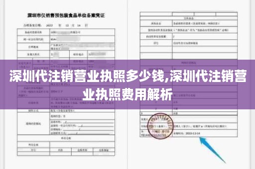 深圳代注销营业执照多少钱,深圳代注销营业执照费用解析
