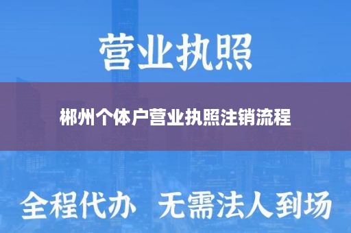 郴州个体户营业执照注销流程