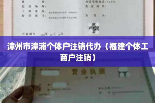 漳州市漳浦个体户注销代办（福建个体工商户注销）