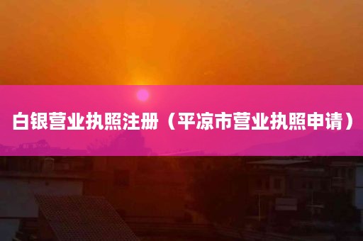 白银营业执照注册（平凉市营业执照申请）