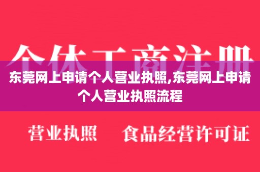 东莞网上申请个人营业执照,东莞网上申请个人营业执照流程