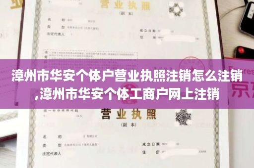 漳州市华安个体户营业执照注销怎么注销,漳州市华安个体工商户网上注销