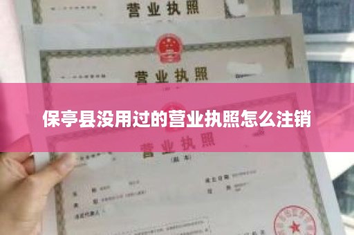 保亭县没用过的营业执照怎么注销