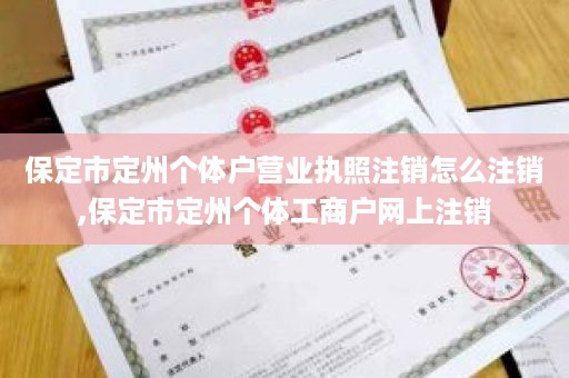 保定市定州个体户营业执照注销怎么注销,保定市定州个体工商户网上注销