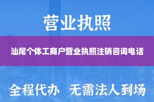 汕尾个体工商户营业执照注销咨询电话