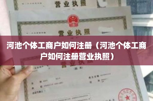 河池个体工商户如何注册（河池个体工商户如何注册营业执照）