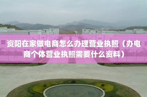 资阳在家做电商怎么办理营业执照（办电商个体营业执照需要什么资料）