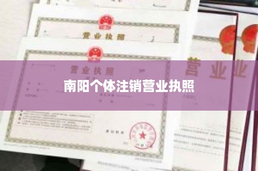 南阳个体注销营业执照