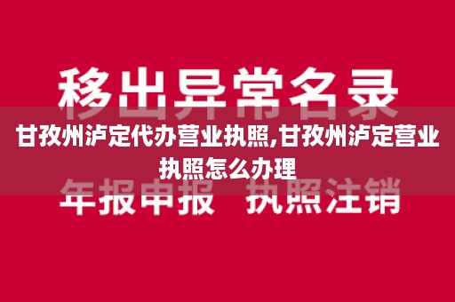 甘孜州泸定代办营业执照,甘孜州泸定营业执照怎么办理