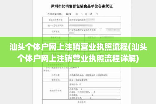 汕头个体户网上注销营业执照流程(汕头个体户网上注销营业执照流程详解)