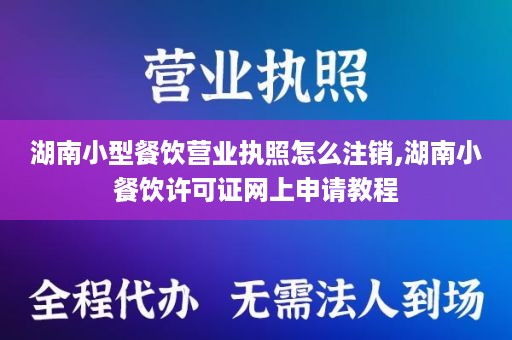 湖南小型餐饮营业执照怎么注销,湖南小餐饮许可证网上申请教程