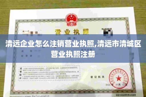 清远企业怎么注销营业执照,清远市清城区营业执照注册