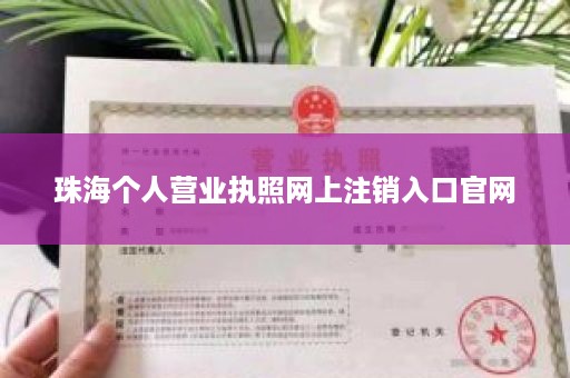 珠海个人营业执照网上注销入口官网
