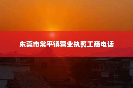 东莞市常平镇营业执照工商电话