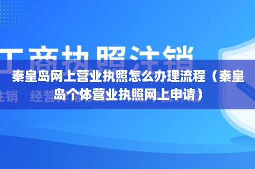 秦皇岛网上营业执照怎么办理流程（秦皇岛个体营业执照网上申请）