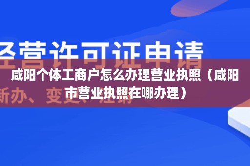 咸阳个体工商户怎么办理营业执照（咸阳市营业执照在哪办理）
