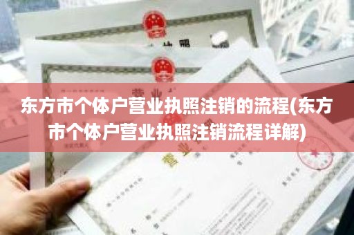 东方市个体户营业执照注销的流程(东方市个体户营业执照注销流程详解)