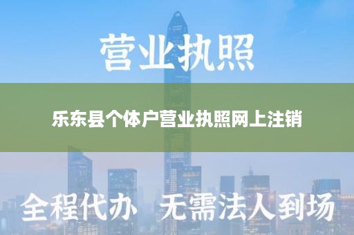 乐东县个体户营业执照网上注销