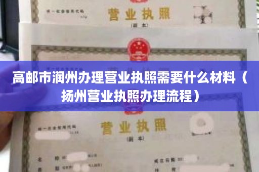 高邮市润州办理营业执照需要什么材料（扬州营业执照办理流程）