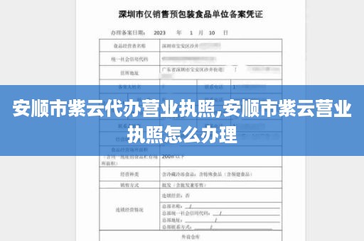 安顺市紫云代办营业执照,安顺市紫云营业执照怎么办理