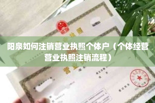 阳泉如何注销营业执照个体户（个体经营营业执照注销流程）