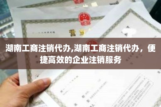 湖南工商注销代办,湖南工商注销代办，便捷高效的企业注销服务