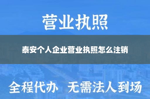 泰安个人企业营业执照怎么注销