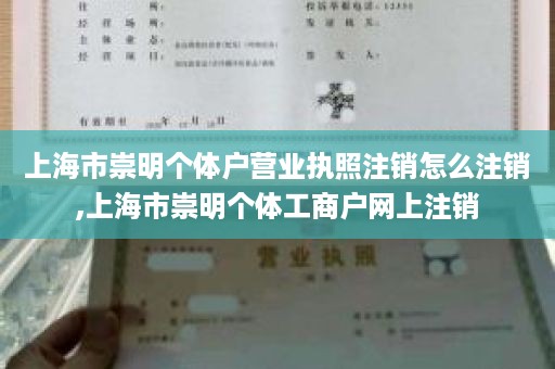 上海市崇明个体户营业执照注销怎么注销,上海市崇明个体工商户网上注销